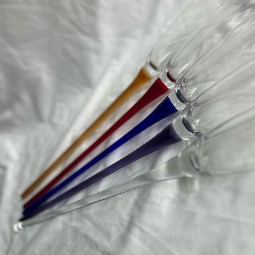 Colorful Glass stemless champagne glasses